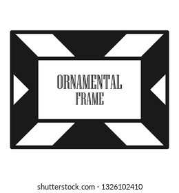 Art deco ornamental border frame. Template for vintage design. Vector illustration