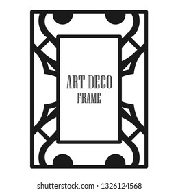 Art deco ornamental border frame. Template for vintage design. Vector illustration