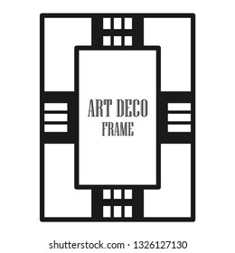 Art deco ornamental border frame. Template for vintage design. Vector illustration