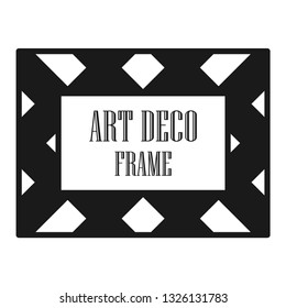 Art deco ornamental border frame. Template for vintage design. Vector illustration