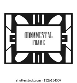Art deco ornamental border frame. Template for vintage design. Vector illustration