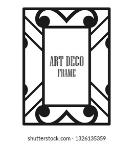 Art deco ornamental border frame. Template for vintage design. Vector illustration