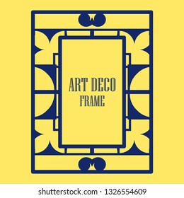 Art deco ornamental border frame. Template for vintage design. Vector illustration