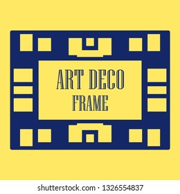 Art deco ornamental border frame. Template for vintage design. Vector illustration