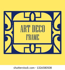 Art deco ornamental border frame. Template for vintage design. Vector illustration