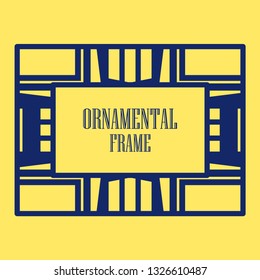 Art deco ornamental border frame. Template for vintage design. Vector illustration