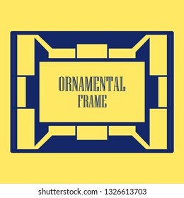 Art deco ornamental border frame. Template for vintage design. Vector illustration