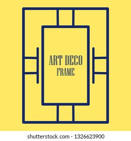 Art deco ornamental border frame. Template for vintage design. Vector illustration