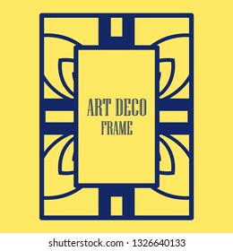 Art deco ornamental border frame. Template for vintage design. Vector illustration