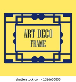 Art deco ornamental border frame. Template for vintage design. Vector illustration