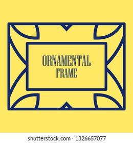 Art deco ornamental border frame. Template for vintage design. Vector illustration
