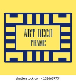 Art deco ornamental border frame. Template for vintage design. Vector illustration