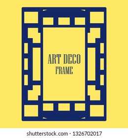Art deco ornamental border frame. Template for vintage design. Vector illustration