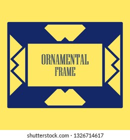 Art deco ornamental border frame. Template for vintage design. Vector illustration