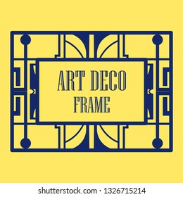 Art deco ornamental border frame. Template for vintage design. Vector illustration