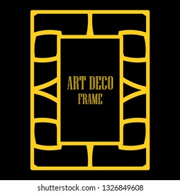 Art deco ornamental border frame. Template for vintage design. Vector illustration