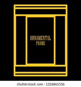 Art deco ornamental border frame. Template for vintage design. Vector illustration
