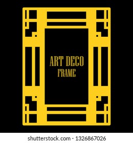 Art deco ornamental border frame. Template for vintage design. Vector illustration