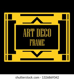 Art deco ornamental border frame. Template for vintage design. Vector illustration