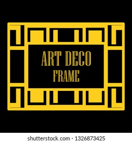 Art deco ornamental border frame. Template for vintage design. Vector illustration
