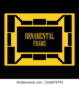 Art deco ornamental border frame. Template for vintage design. Vector illustration