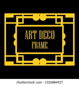 Art deco ornamental border frame. Template for vintage design. Vector illustration