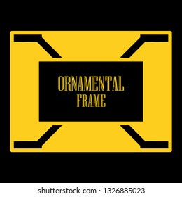 Art deco ornamental border frame. Template for vintage design. Vector illustration