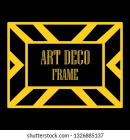 Art deco ornamental border frame. Template for vintage design. Vector illustration