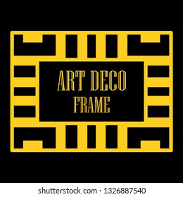 Art deco ornamental border frame. Template for vintage design. Vector illustration