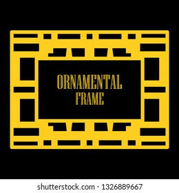 Art deco ornamental border frame. Template for vintage design. Vector illustration
