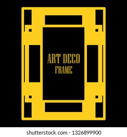 Art deco ornamental border frame. Template for vintage design. Vector illustration
