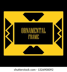 Art deco ornamental border frame. Template for vintage design. Vector illustration