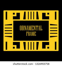 Art deco ornamental border frame. Template for vintage design. Vector illustration
