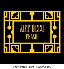 Art deco ornamental border frame. Template for vintage design. Vector illustration