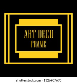 Art deco ornamental border frame. Template for vintage design. Vector illustration