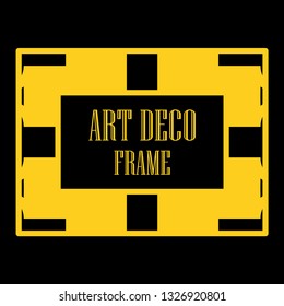 Art deco ornamental border frame. Template for vintage design. Vector illustration