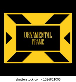 Art deco ornamental border frame. Template for vintage design. Vector illustration