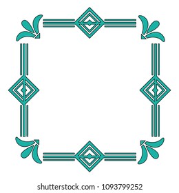 art deco ornamental decorative frame floral template
