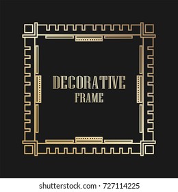 Art deco ornamental vintage frame. Template for design. Vector illustration eps10