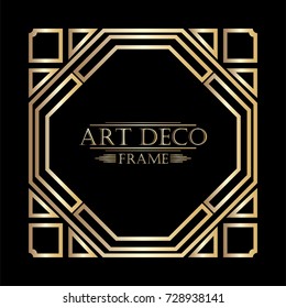 Art deco ornamental vintage frame. Template for design. Vector illustration eps10