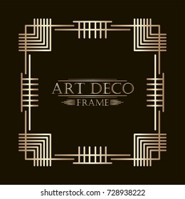 Art deco ornamental vintage frame. Template for design. Vector illustration eps10
