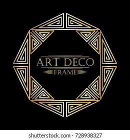 Art deco ornamental vintage frame. Template for design. Vector illustration eps10