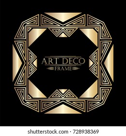 Art deco ornamental vintage frame. Template for design. Vector illustration eps10