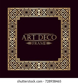 Art deco ornamental vintage frame. Template for design. Vector illustration eps10