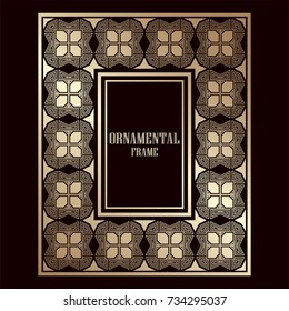 Art deco ornamental vintage frame. Template for design. Vector illustration eps10