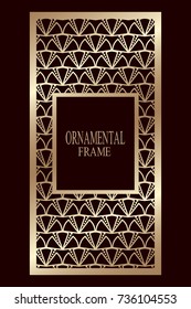 Art deco ornamental vintage frame. Template for design. Vector illustration eps10