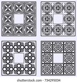 Art deco ornamental vintage frames set. Template for design. Vector illustration eps10