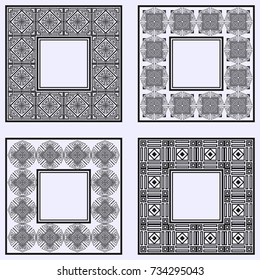 Art deco ornamental vintage frames set. Template for design. Vector illustration eps10