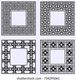 Art deco ornamental vintage frames set. Template for design. Vector illustration eps10