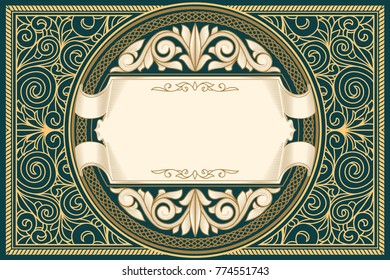 Art deco ornate vintage blank